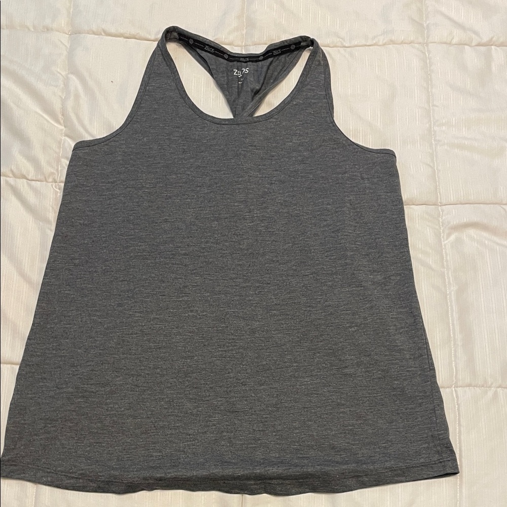ZELOS Women's Gray Racerback Tank Top